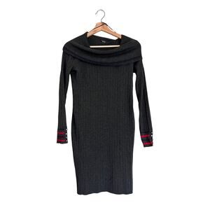 Cowl Neck Tommy Hilfiger Gray Cable Knit Sweater Dress M